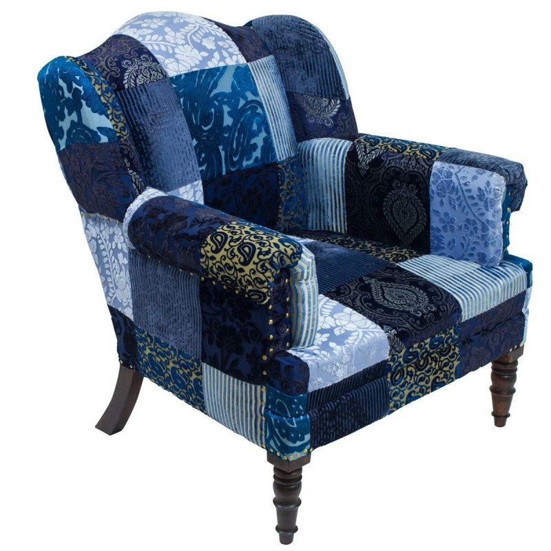 ORIGEN Home Decor Half Meubles Failchair | Fauteuil bleu - 90x85x84cm