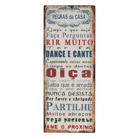 ORIGEN Home Decor Portugais Ornements muraux Plaques métalliques | Plaque métallique beige rectangulaire - 50x20x1cm