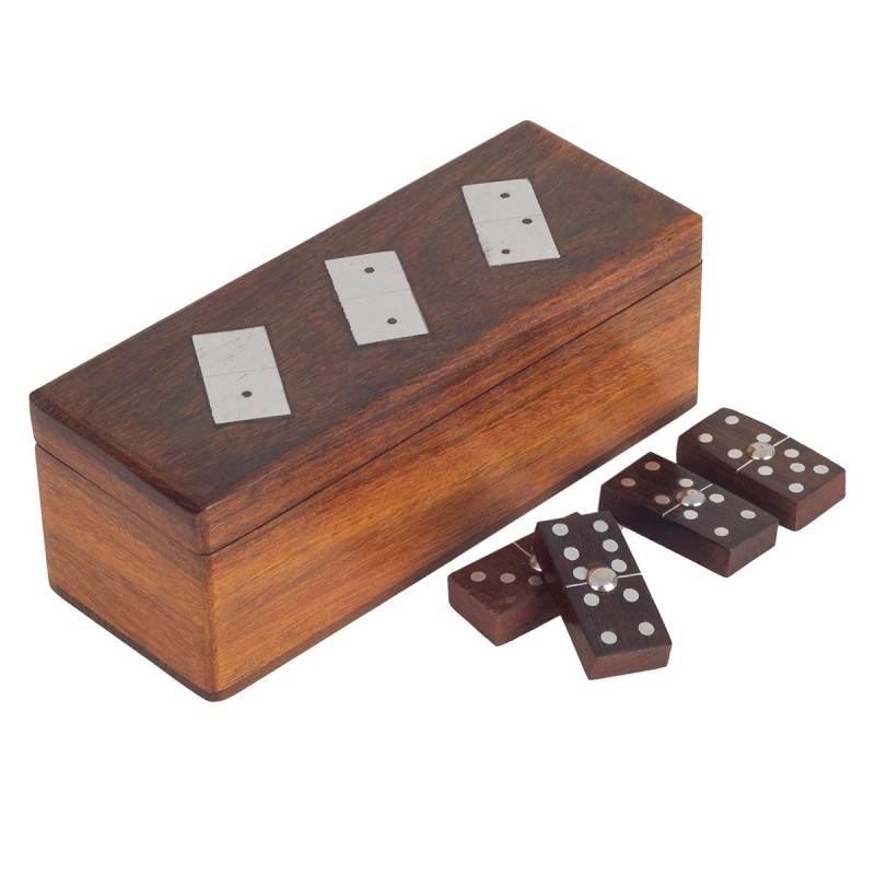 ORIGIN Home Decor Jeux de dominos | Rectangulaire Marron - 6x16x6cm