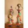 ORIGEN Home Decor Ethnique Figure 2 u Africain et éléphants | Figure africaine multicolore - 76x24x17cm