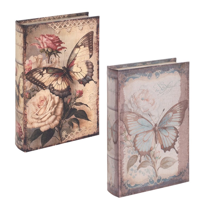 ORIGEN Home Decor Boxas Set 2 Unités Boîtes Boîtes Boîtes | Boîtes de livres bruns rectangulaires - 26x17x5cm