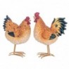 ORIGEN Home Decor Figure Gallina 2 U Animaux | Figure de poulet orange - 18x14x9cm