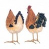 ORIGEN Home Decor Figure Gallina 2 U Animaux | Figure de poulet orange - 18x14x9cm