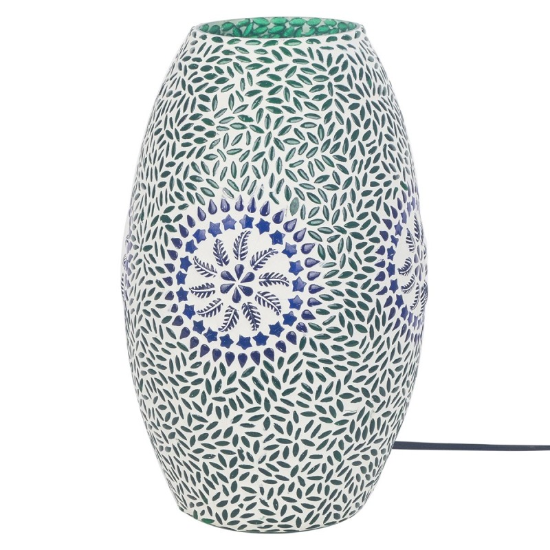 ORIGEN Home Decor Lampe de table en mosaïque Lampes vertes 32x18x18cm - Lampe de table arabe exotique