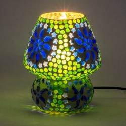 ORIGEN Home Decor Lampe mosaïque Lampes de table | Vert - 18x14x14cm