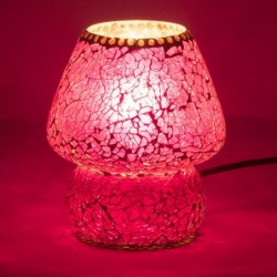 ORIGEN Home Decor Lampe de table en mosaïque lilas - 18x14x14cm pour la décoration de la maison