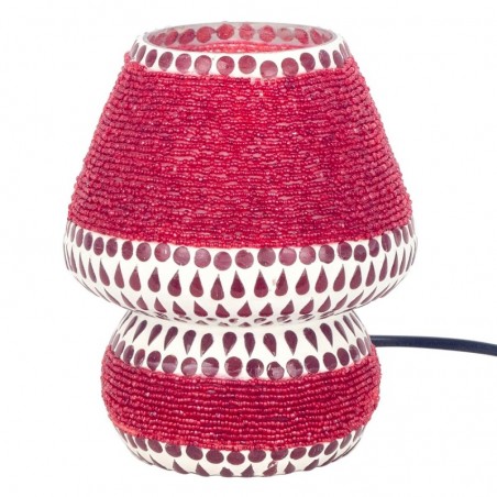 ORIGEN Home Decor Lampe Mosaïque Lampes de Table Rouge 18x14x14cm