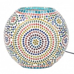 ORIGEN Home Decor Lampe de Table en Mosaïque Ovale Multicolore - 13x25x25cm