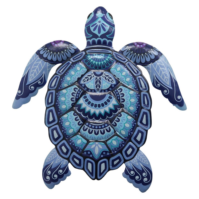 ORIGIN Home Decor Jardin Tortue | Figurine Tortue Bleue - 31x28x2cm