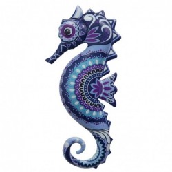 ORIGIN Home Decor Hippocampe Jardin | Figurine Marin Bleu - 31x13x2cm