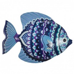 ORIGIN Home Decor Poisson de Jardin Figurine de Poisson Bleu - 23x31x1cm