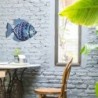 ORIGIN Home Decor Poisson de Jardin Figurine de Poisson Bleu - 23x31x1cm