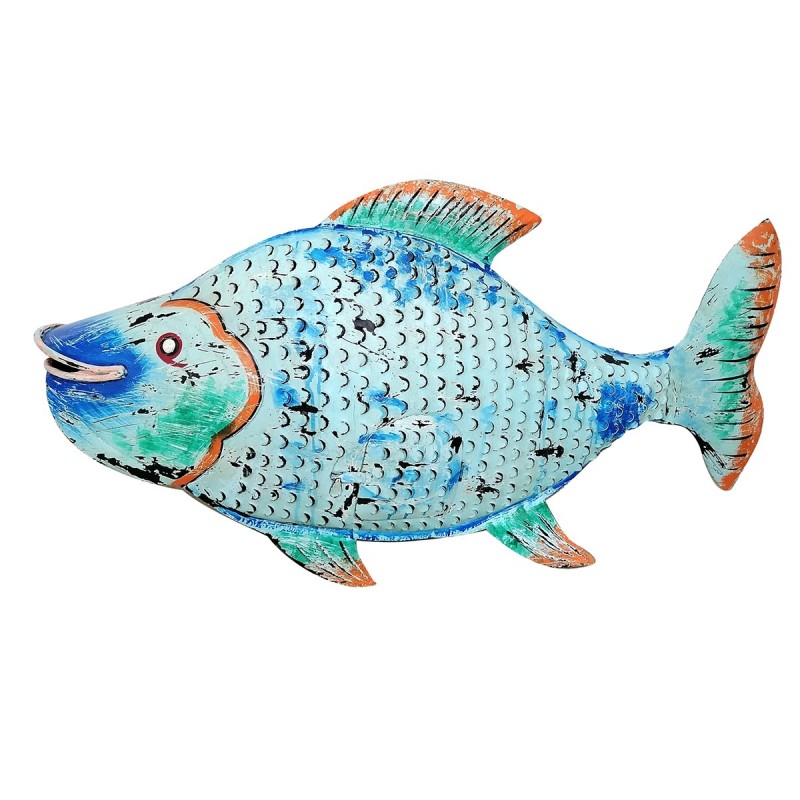 ORIGIN Home Decor Bougeoir Marin Poisson Bleu - Figurine Poisson Bleu 60x110x26cm