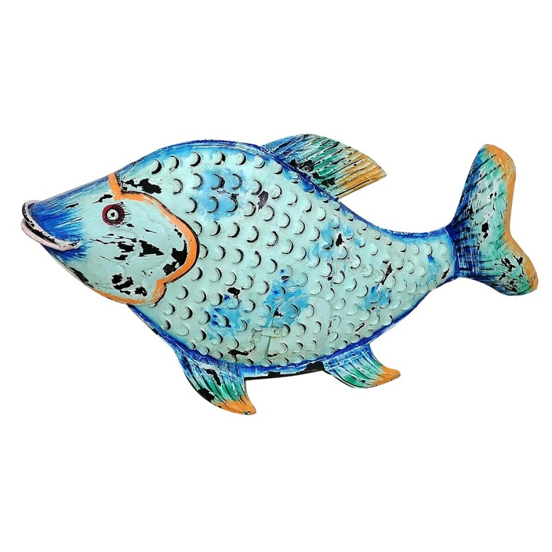 ORIGEN Home Decor Bougeoir Marin Poisson Bleu - Figurine Poisson Bleu - 27x55x12cm