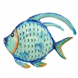 ORIGIN Home Decor Bougeoir Marin Poisson Bleu - Figurine Poisson Bleu - 30x39x9cm