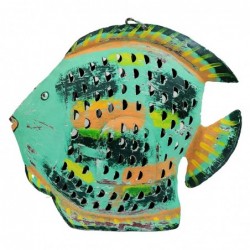 ORIGEN Home Decor Bougeoir Marin Poisson Vert - Figurine Poisson Vert - 37x43x10cm