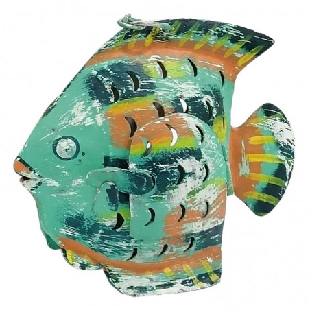 ORIGIN Home Decor Bougeoir Marin Poisson Vert | Figurine Poisson Vert - 19x21x7cm