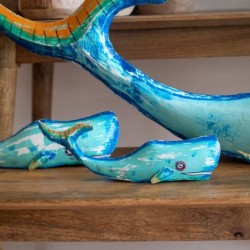 ORIGIN Home Decor Marin Baleine Poisson Vert Figure 11x35x8cm