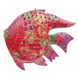 ORIGIN Home Decor Bougeoir Marin Poisson Rouge | Figurine Poisson Rouge - 49x65x18cm