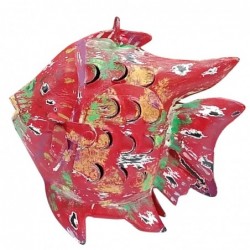 ORIGIN Home Decor Bougeoir Marin Poisson Rouge - Figurine Poisson Rouge 15x17x6cm