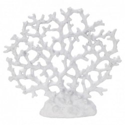 ORIGEN Home Decor Corail Marin Figurine Blanche 25x27x7cm - Décoration Intérieure et Extérieure