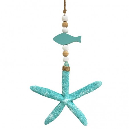 ORIGEN Home Decor Pendentif Étoile Bleue - 40x18x3cm | Décoration dintérieur nautique et marin