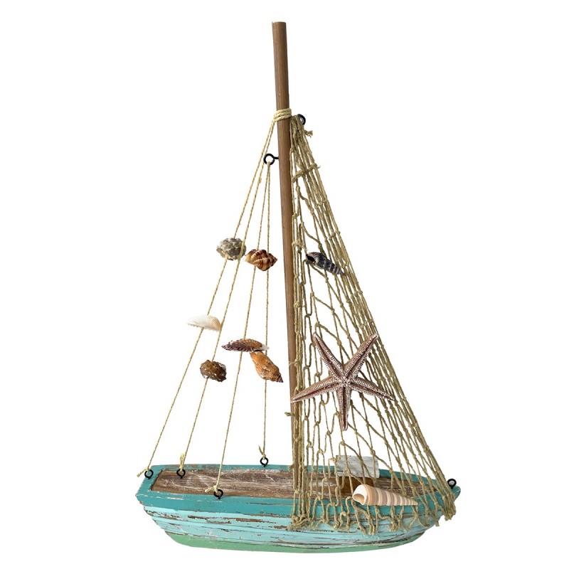 ORIGIN Home Decor Véhicules à voiliers | Modelage Bateau Bleu - 35x24x5cm