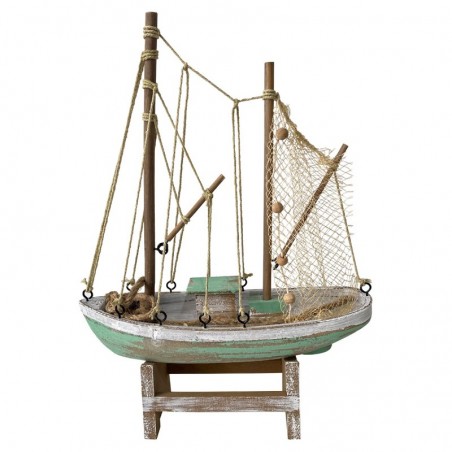 ORIGIN Home Decor Véhicules à voiliers | Modelage Bateau Bleu - 39x39x8cm