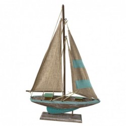 ORIGEN Home Decor Voilier Véhicules Bleu - Modélisation de Bateau 50x35x6cm