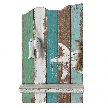 ORIGEN Home Decor Boîte à clés Porte-clés bleu 25x16x8cm - Organisateur de clés mural décoratif