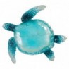 ORIGEN Home Decor Tortue Ornement Mural Applique Métal Bleu 23x23x1cm