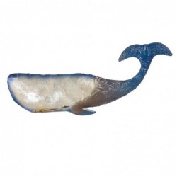 ORIGEN  ornement mural en forme de baleine, décoration d'intérieur, Appliques en métal argenté, 18x45x2cm