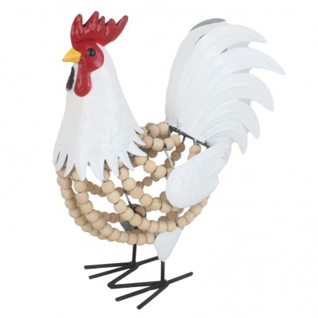 ORIGIN Home Decor Coq Animaux Figurine Animale Blanche - 35x29x16cm