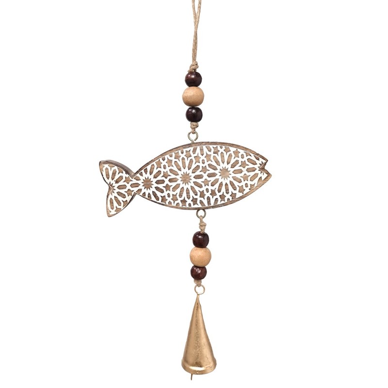 ORIGEN Home Decor Pendentif Poisson Marron - Design Unique et Polyvalent - 38x16x4cm