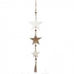 ORIGEN Home Decor Suspension Étoile Bohème Blanche - 78x17x1cm