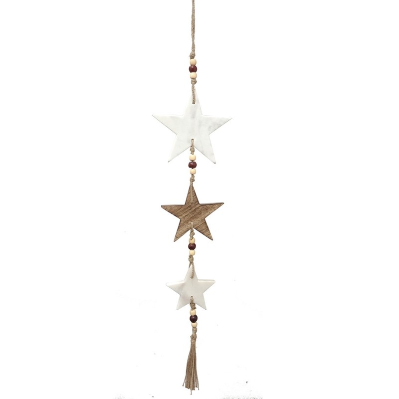 ORIGEN Home Decor Suspension Étoile Bohème Blanche - 78x17x1cm