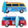 ORIGEN Home Decor Ornement Mural Surf 2U Assiettes en Bois Bleu 24x45x2cm