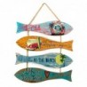 ORIGEN  décoration murale en forme de poisson, assiettes en bois vert, 32x30x1cm