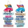 ORIGEN Home Decor Panneaux de Voiture 2U Plaques en Bois Bleu 61x30x1cm