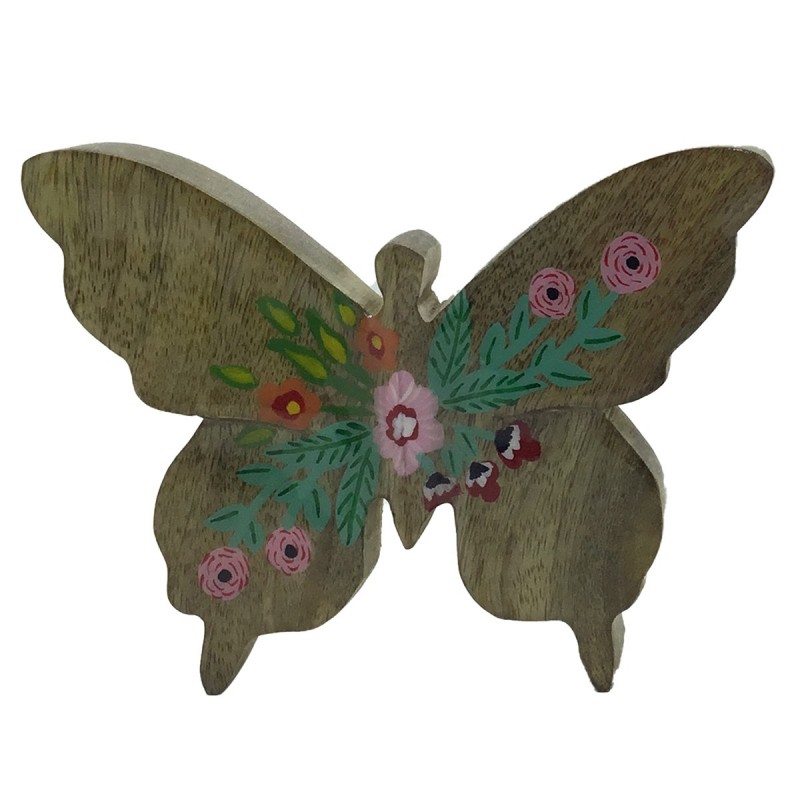 ORIGIN Home Decor Animaux papillons en bois | Figurine Papillon Marron - 14x18x3cm