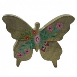 ORIGEN Home Decor Papillon en Bois Marron - Figurine Papillon 12x15x3cm