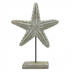 ORIGEN  figurine de table de marin en bois, décoration d'intérieur, étoile de mer, gris, 32x23x5cm