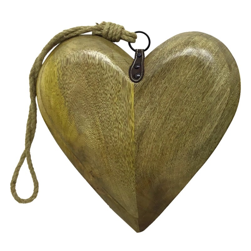 ORIGEN Home Decor Grands Pendentifs Coeur en Bois Marron 3x8x5cm