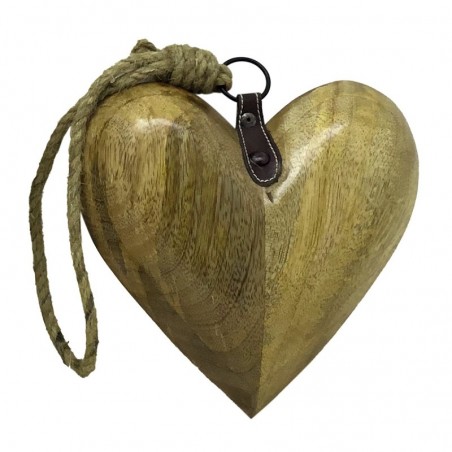 ORIGEN Home Decor Petits Pendentifs Coeur en Bois Marron 20x20x6cm