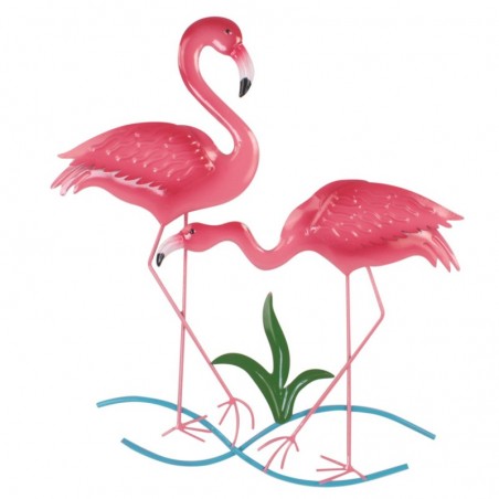 ORIGEN Home Decor Décoration Murale Flamants Roses Applique Métal Rose - 51x48x3cm