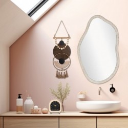 ORIGEN Home Decor Miroir Asymétrique Vintage en Bois Rustique - 95x58x4cm