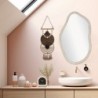 ORIGEN Home Decor Miroir Asymétrique Vintage en Bois Rustique - 95x58x4cm