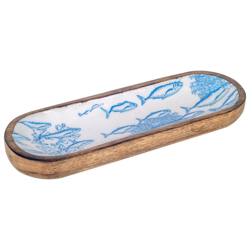 ORIGEN Home Decor Petit Plateau à Poisson Ovale Bleu - 3x30x10cm Boîtes et Plateaux de Décoration