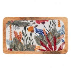 ORIGIN Home Decor Boîtes et plateaux à feuilles moyennes | Plateau Marron Rectangulaire - 3x25x15cm