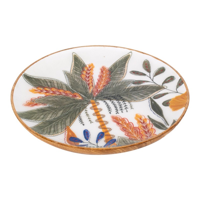 ORIGIN Home Decor Boîtes et plateaux à grandes feuilles | Assiette Ovale Blanche - 2x22x22cm